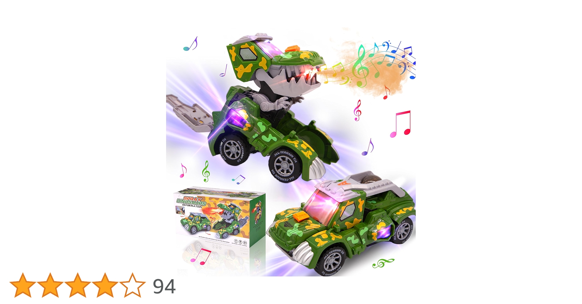 Amazon.co.jp: 変形恐竜の車 車 おもちゃ スプレー恐竜変身車 電動RC